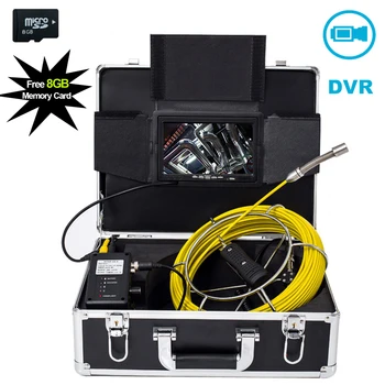 23 mm Objektív Priemyselný Endoskop 20M Kábel 7 palcový Monitor S 12Pcs LED Svietidlá Digitálne Inšpekcie Potrubia Kamera S DVR, Funkcia
