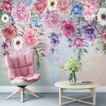 Nástenná maľba Americký Akvarel Kvety Pastoračnej Tapety pre Obývacia Izba TV Papier Pozadí Steny Domova Abstraktných De Parede 3d
