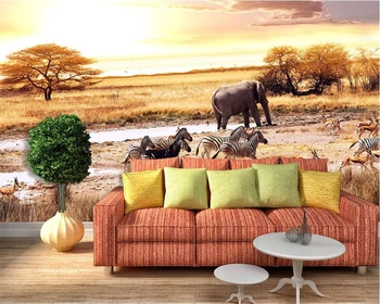 WELLYU3D Prispôsobiť akejkoľvek veľkosti obývacia izba nástenné maľby, tapety, moderné Africké zviera slon obrázok tapety na steny 3D