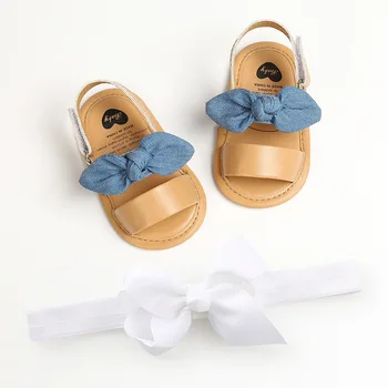 0-12m lete novorodenca sandále dieťa princezná obuv PU non-slip mäkké jediným batoľa sandále detská čelenka na vlasy príslušenstvo 2pc/set