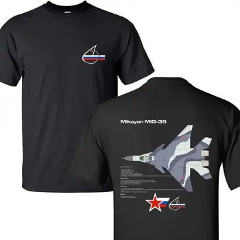 Ruského Letectva MiG Mikojan-35 Opierka-F Stealth Fighter T-Shirt. Prémiová Bavlna Krátky Rukáv O-Krku Mens T Tričko je Nové S-3XL