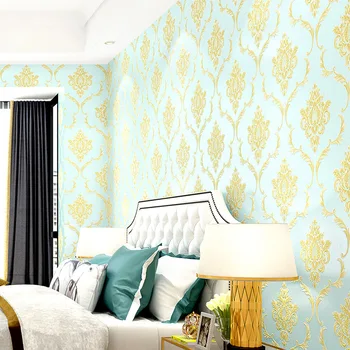 Európska luxusné spálne domov netkaných tapiet high-end salón krásy atmosféru 3d stereo obývacia izba pozadí steny wallpape