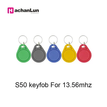 100ks 13.56 MHz IC M1 S50 Keyfobs Značky RFID Key Finder Odznak Karta, Token Dochádzky Riadenia Keychain ABS Nepremokavé
