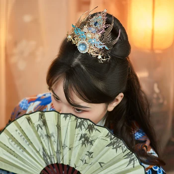 Originálny dizajn Starožitné mužov a žien univerzálny Hanfu vlasy koruny denne všestranný pokrývku hlavy Lolita Medené vlasy príslušenstvo